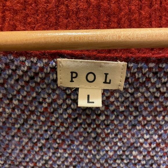 POL Oversized Knit Sweater | Floral Embroidery, Balloon Sleeves, Black, NWOT, L - Picture 6 of 9